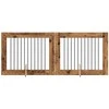 Šunų vartai su stovais 2 pcs Sendintos medienos 100 x 80 cm