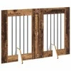 Šunų vartai su stovais 2 pcs Sendintos medienos 60 x 80 cm