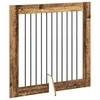 Šunų vartai su stovais 2 pcs Sendintos medienos 100 x 100 cm
