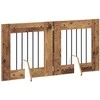 Šunų vartai su stovais 2 pcs Sendintos medienos 60 x 60 cm