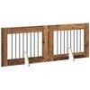 Šunų vartai su stovais 2 pcs Sendintos medienos 80 x 60 cm