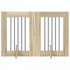 Šunų vartai su stovais 2 pcs Sonoma ąžuolas 60 x 80 cm