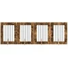 Šunų vartai su stovais 4 pcs Dūminio ąžuolo 60 x 80 cm