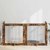 Šunų vartai su stovais 4 pcs Dūminio ąžuolo 100 x 100 cm