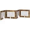 Šunų vartai su stovais 4 pcs Dūminio ąžuolo 80 x 60 cm