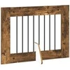 Šunų vartai su stovais 4 pcs Dūminio ąžuolo 80 x 60 cm