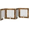 Šunų vartai su stovais 4 pcs Dūminio ąžuolo 80 x 80 cm