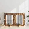 Šunų vartai su stovais 4 pcs Dūminio ąžuolo 60 x 80 cm