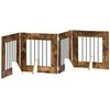 Šunų vartai su stovais 4 pcs Dūminio ąžuolo 60 x 60 cm