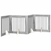 Šunų vartai su stovais 4 pcs Pilka sonoma ąžuolo 80 x 80 cm