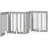 Šunų vartai su stovais 4 pcs Pilka sonoma ąžuolo 80 x 100 cm