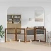 Šunų vartai su stovais 4 pcs Sendintos medienos 100 x 100 cm