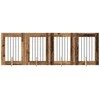 Šunų vartai su stovais 4 pcs Sendintos medienos 60 x 80 cm