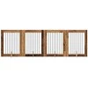 Šunų vartai su stovais 4 pcs Sendintos medienos 80 x 100 cm