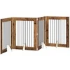 Šunų vartai su stovais 4 pcs Sendintos medienos 80 x 100 cm