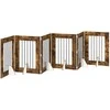 Šunų vartai su stovais 6 pcs Dūminio ąžuolo 60 x 80 cm