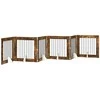 Šunų vartai su stovais 6 pcs Dūminio ąžuolo 80 x 80 cm