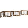Šunų vartai su stovais 6 pcs Dūminio ąžuolo 80 x 60 cm