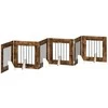 Šunų vartai su stovais 6 pcs Dūminio ąžuolo 60 x 60 cm