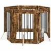 Šunų vartai su stovais 6 pcs Dūminio ąžuolo 60 x 80 cm