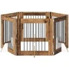 Šunų vartai su stovais 6 pcs Sendintos medienos 80 x 80 cm