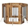 Šunų vartai su stovais 6 pcs Sendintos medienos 60 x 80 cm