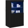 LED Bufetas Juodas ąžuolas 60,5 x 37 x 100 cm Apdirbta mediena