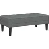 suoliukas su pagalve Tamsiai pilka 113 x 57 x 39 cm audinys