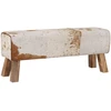 suoliukas 110 x 30 x 45 cm Tikra oda Ruda ir balta