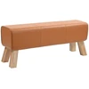 suoliukas 110 x 30 x 45 cm Tikra oda Ruda
