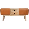 suoliukas 110 x 30 x 45 cm Tikra oda Ruda