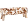 suoliukas 110 x 30 x 45 cm Tikra oda Rudas skiautinys