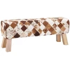 suoliukas 110 x 30 x 45 cm Tikra oda Rudas skiautinys