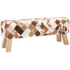 suoliukas 110 x 30 x 45 cm Tikra oda Rudas skiautinys