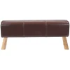 suoliukas 110 x 30 x 45 cm Tikra oda Tamsiai rudas