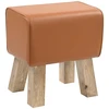 suoliukas 40 x 30 x 45 cm Tikra oda Ruda