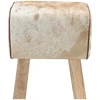 suoliukas 40 x 30 x 45 cm Tikra oda Ruda ir balta