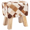 suoliukas 40 x 30 x 45 cm Tikra oda Rudas skiautinys