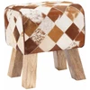 suoliukas 40 x 30 x 45 cm Tikra oda Rudas skiautinys