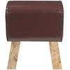 suoliukas 40 x 30 x 45 cm Tikra oda Tamsiai rudas