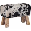 suoliukas 60 x 30 x 45 cm Tikra oda Juoda ir Balta