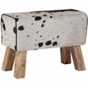 suoliukas 60 x 30 x 45 cm Tikra oda Juoda ir Balta