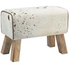 suoliukas 60 x 30 x 45 cm Tikra oda Ruda ir balta