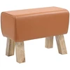 suoliukas 60 x 30 x 45 cm Tikra oda Ruda