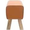 suoliukas 60 x 30 x 45 cm Tikra oda Ruda