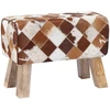 suoliukas 60 x 30 x 45 cm Tikra oda Rudas skiautinys