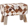 suoliukas 60 x 30 x 45 cm Tikra oda Rudas skiautinys