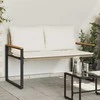 suoliukas Bežė ir kreminė balta 115 x 65 x 72 cm Ratanas