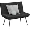 Suoliukas, juodos spalvos, 110x74x84cm, aksomas