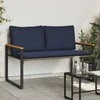 suoliukas Pilka ir tamsiai mėlyna 115 x 65 x 72 cm Ratanas